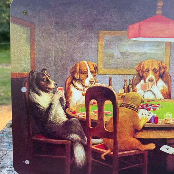 Poker Dogs Metal Sign - Picture 3 of 5
